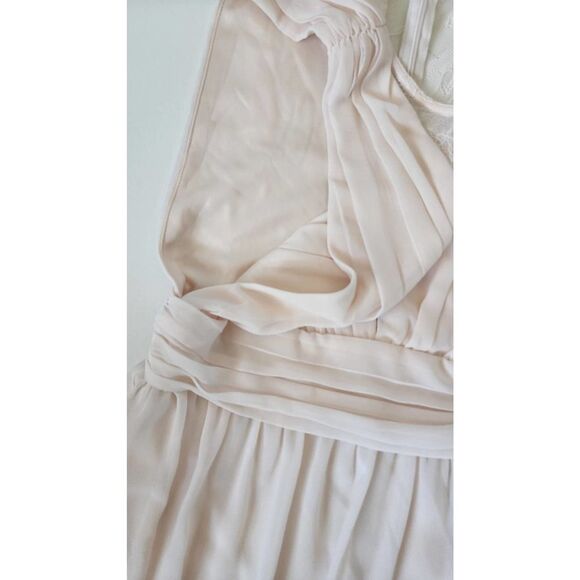 Lulus Dreamy Devotion Gardenia Lace Chiffon Beige Sleeveless Maxi Dress Small - Picture 11 of 12